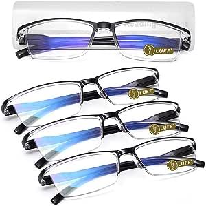 LUFF 4Pcs Anti-Blue-ray Reading Glasses Portable Ultra-Light Readers(2.0X)
