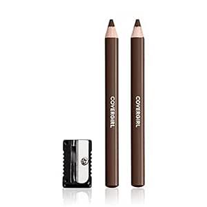 COVERGIRL Easy Breezy Brow Fill + Define Pencils, 2-count, Rich Brown Eye Pencil, Brown Eyebrow Pencil, Blendable Pencil Fill and Defined Brows, Sharpener Included