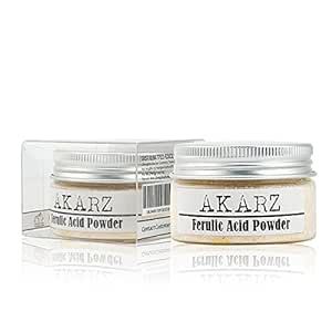 AKARZ Ferulic Acid Pure Powder 30G Nature or Skin Serum Cosmetic Grade Supplements Powerful Super Natural Anti-oxidants - Deliver Perfect DIY for Healthy Skin!