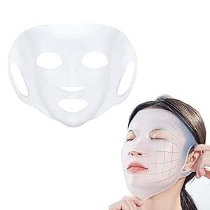 AREMOD 3D Silicone Face Mask Reusable Silicone Facial Mask Cover Moisturizing Facial Mask Cover, Prevent Evaporation Masks Holder for Face Sheet Face Masks Skincare Face Tool(clear)