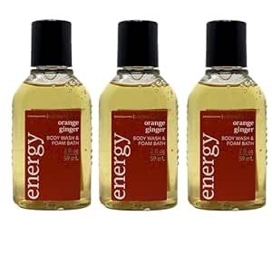 Bath & Body Works Aromatherapy Energy Orange Ginger Body Wash 3 Pack Travel Size