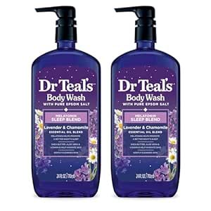 Dr. Teal's Body Wash with Pure Epsom Salt, Melatonin & Essential Oil Blend, 24 fl oz (Pack of 2)