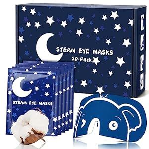 Steam Eye Mask,20 Packs Self Heating Spa Eye Masks,Warming Eye Mask,Disposable Heated Eye Mask for Dry Eyes Fatigue Dark Circles Tired Eyes Sleep Mask for Kids Women
