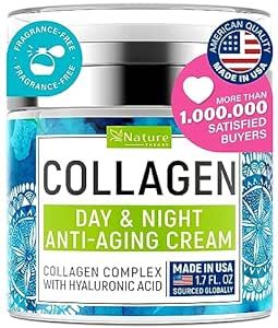 Face Moisturizer Collagen Retinol Cream with Hyaluronic Acid - Day & Night Cream - Made in USA - Skin Tightening Cream for Face - Anti Aging Face Cream - Face Moisturizer for Women & Men - 1.7oz