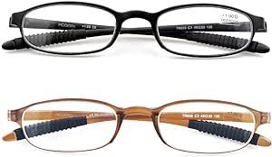 Mcoorn Lightweight Reading Glasses,Flexible(Memory Plastic) Readers, Men and Women