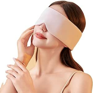 Adjustable Sleep mask, Double Sense Capsule Sleep mask, Ultra-Soft Breathable Sound Insulation Eye mask, Perfect Blocking Sleep lamp, Suitable for Lunch Break and Sleep (Pink)