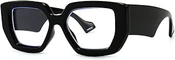 Breaksun Thick Frame Blue Light Glasses for Women Men Fashion Oversized Square Computer Gaming Eyeglasses