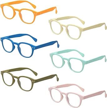 Kerecsen Reading Glasses 6 Pack Great Value Quality Readers Spring Hinge Color Glasses