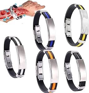Kodifly Sugar Firm Elite Titanion Wristband,Apus Ion Therapeutic Lympunclog Titanium Wristband Pro,Sugarfirm Elite Titanion Wristband (5pcs)