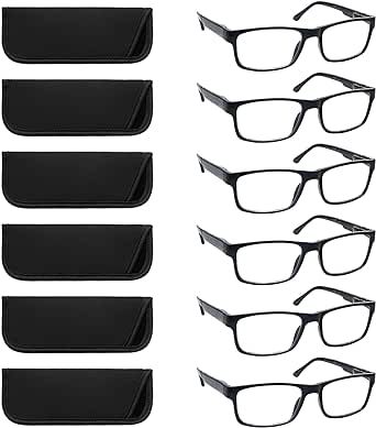 Ronecool Reading Glasses for Women/Men Blue Light Blocking, Computer Readers Anti Eye Strain Blocker Eyeglasses 6 Packs