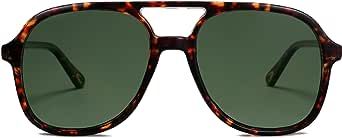 SOJOS Retro Polarized Aviator Sunglasses for Women Men Classic Square 70s Trendy Vintage Oversized Sunnies