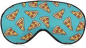 Funny Pizza Pattern Eye Mask Sleeping Mask with Adjustable Strap Eye Covers Eyeshade for Women Men, Travel Naps