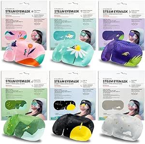 Steam Eye Mask 6 Packs for Dry Eyes and Puffiness Helping Sleep with Melatonin Steam Moisture Self Inflate Heated from Korea