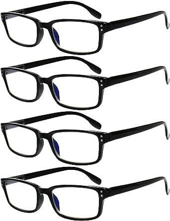 Kerecsen 4 Pack Reading Glasses for Women/Men Spring Hinges Readers Glasses Lightweight Eyeglasses