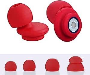 Kiniza Ear Plugs for Sleeping Noise Cancelling,Super Soft Reusable Hearing Protection in Flexible Silicone for Sleep,with Case for Sleeping,Snoring,Traveling,Concerts,Construction,Study(Red)