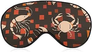 Shrimp Crab Seafood Eye Mask Sleeping Mask with Adjustable Strap Eye Covers Eyeshade for Women Men, Travel Naps