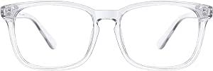 TIJN Blue Light Blocking Glasses for Women Men Clear Frame Square Nerd Eyeglasses Anti Blue Ray Computer Screen Glasses