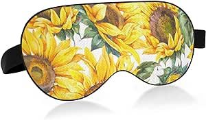 Watercolor Sunflower Sleeping Mask Eye Sleep Masks for Men Women Traveling Eye Mask for Sleeping Light Blocking
