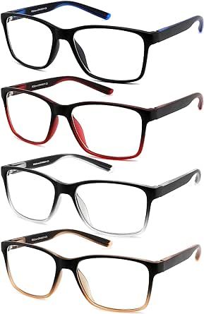 Readersoul 4-Pack Reading Glasses for Men Stylish Lightweight Two-Tone Reader Eyeglasses