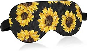Sunflowers Black Sleep Mask Eye Mask Traveling Eye Mask for Sleeping Light Blocking