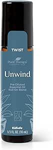 Plant Therapy Unwind Essential Oil Roll On Blend 10 mL (1/3 oz) 100% Pure, Pre-Diluted, Natural Aromatherapy