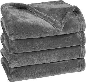 Dekoresyon Fleece Throw Blanket, Plush Fuzzy Bed Blanket Super Soft Lightweight Flannel Blankets for Couch Bed Sofa, (Grey, 50x60 Inches)