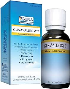 Guna Allergy T for Relief from Allergy Symptoms of Sneezing, Runny Nose, Itchy Eyes and Watery Eyes - 1 Ounce