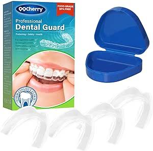 Mouth Guard for Clenching Teeth at Night, Professional Night Guards for Teeth Grinding with Hygiene Case(4Piece Set/2Sizes)