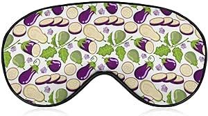 Cartoon Eggplant Pattern Eye Mask Sleeping Mask with Adjustable Strap Eye Covers Eyeshade for Women Men, Travel Naps