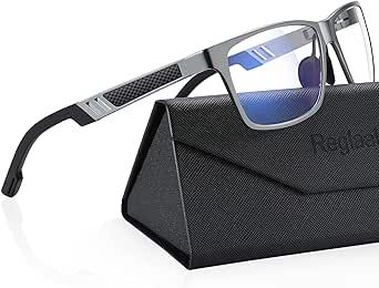 Reglaaly Blue-Light-Blocking-Glasses Men/Women Gaming Glasses Computer Screen Eyeglasses Metal Frame