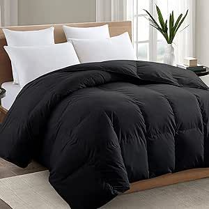 TEXARTIST Premium 2100 Series Queen Comforter All Season Breathable Cooling Black Comforter Soft 4D Spiral Fiber Quilted Down Alternative Duvet with Corner Tabs Luxury Hotel Style (88"x88")