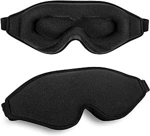 Sleep Mask, 3D Memory Foam Eye Mask for Sleeping 100% Light Blocking Eye Covers with Adjustable Strap, Night Blindfold for Men Women