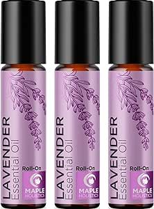 Lavender Essential Oil Roll On - Calming Aromatherapy Oil Roller for Sleep Headaches and Relaxation - Natural Pre-Diluted Sleep Oil for Nighttime Relaxation with Lavender Essential Oil for Skin 3-Pack