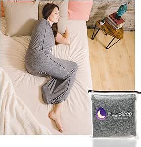 Hug Sleep - Sleep Pod Move - Wearable Cooling Sensory Compression Blanket - Shark Tank Partner - Machine Washable - Weighted Blanket Alternative - Sleep Sack For Adults Kids & Teens - Grey - Large