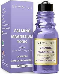 Calm Magnesium Roller Lavender Orange Cedarwood Essential Oil Roll On Blend Calming Aromatherapy Stick Self Care Products Relaxation Stress Relief Gifts for Women Destress Perfect Stocking Stuffers