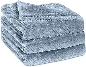 GAGAHAO Fleece Throw Blanket, Twin Size Fuzzy Throw Blanket for Couch Sofa Soft Warm Cozy Furry Decorative Thick Blankets & Throws for Bed Couch (Blue, 60x80 inch)