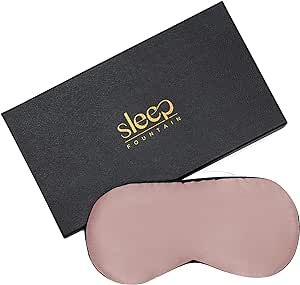 SLEEP FOUNTAIN Anti Aging Silk Sleep Mask for Women, Mulberry Silk Eye Mask for Sleeping and Skin Care, Blackout Sleep Mask with Copper Ion Technology Reduces Eye Puffiness, Fine Lines and Wrinkles
