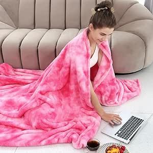 obinsm Warm Blanket Pink Soft Fleece Blankets Throw Blankets for Bed