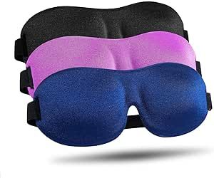 Sleep Mask for Side Sleeper 3 Pack, 100% Blackout 3D Eye Mask for Sleeping, Night Blindfold for Men Women