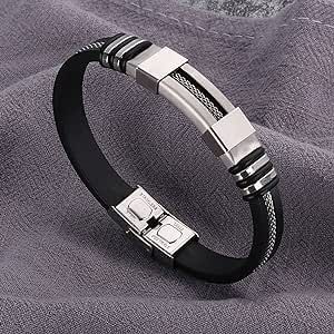 Negative Bracelet, Fashion Men's Titanium Steel Bracelet,The Wristband Emits Negative Body's Energy Channels to Circulation - Ideal Gifts for Men Women Elder Boys