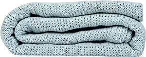 Linteum Textile Supply Leno Weave Ice Grey Blanket, Queen 100% Cotton, Lightweight, Warm, Extra-Fluffy, Premium and Durable Soft & Cozy Bed Blanket for Bed, Couch, Sofa Throw for All Season