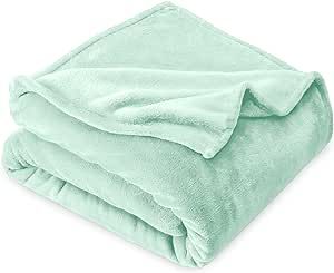 Bare Home Fleece Blanket - Twin/Twin Extra Long Blanket - Spring Mint - Lightweight Blanket for Bed, Sofa, Couch, Camping, and Travel - Microplush - Ultra Soft Warm Blanket (Twin/Twin XL, Spring Mint)