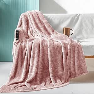 Exclusivo Mezcla Plush Extra Large Fleece Throw Blanket for Couch,Bed and Sofa (50x70 inches, Dusty Pink) Soft, Warm, Lightweight